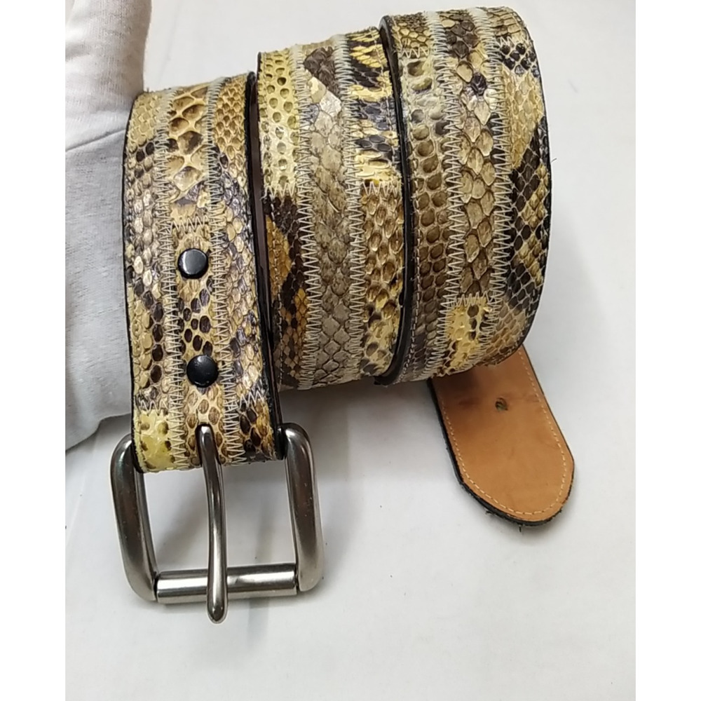 Tony Lama Multicolor Leather Silvertone Buckle Men Belt -Made in USA - Size 34 - Picture 4 of 16